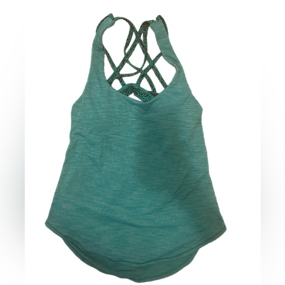 Lululemon Free To Be Serene Tank (2 In 1) Green & Black size 6 - Picture 1 of 2